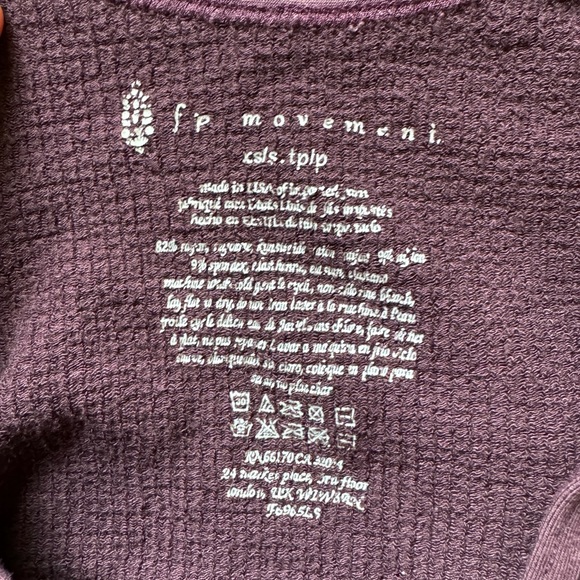 Free People Movement Hop to it long sleeve Crop Top XS/S Purple brushed maroon - Picture 10 of 12